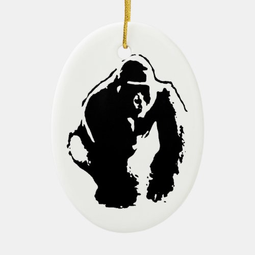 Gorilla Pop Art Ceramic Ornament