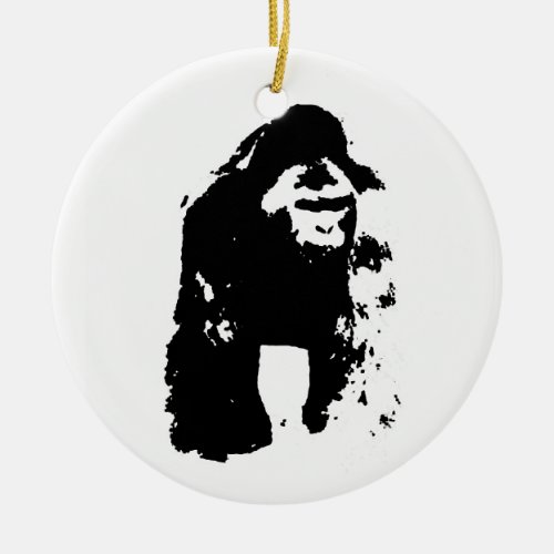 Gorilla Pop Art Ceramic Ornament