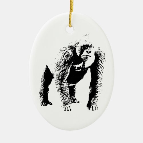 Gorilla Pop Art Ceramic Ornament