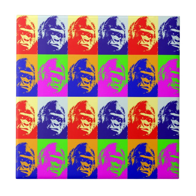Gorilla Pop Art Ceramic Tile (Front)