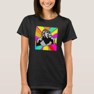 Gorilla Pop Art Colorful Gorilla MultiColor Animal T-Shirt
