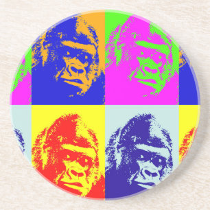 Gorilla Pop Art Drink Coaster