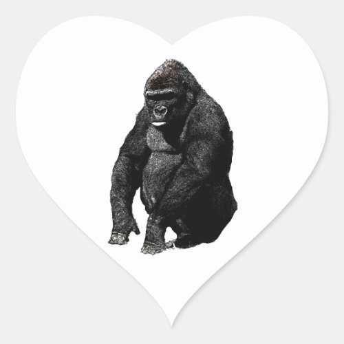 Gorilla Pop Art Heart Sticker