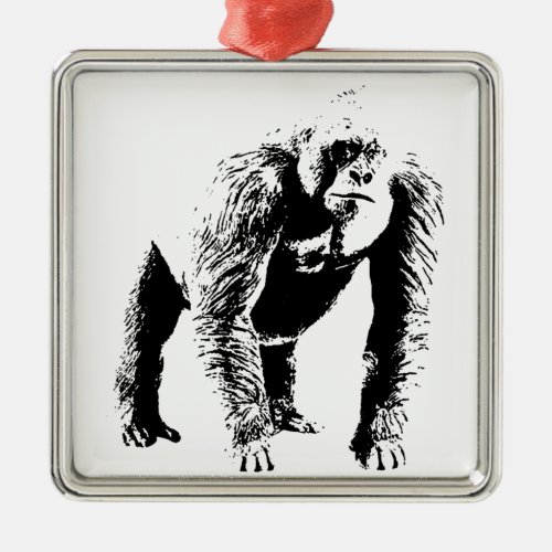 Gorilla Pop Art Metal Ornament