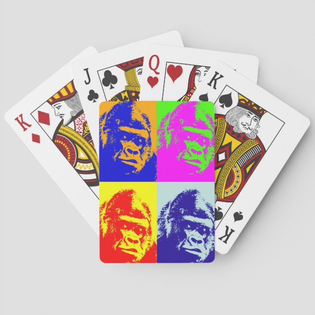 Gorilla Pop Art Poker Cards (Back)