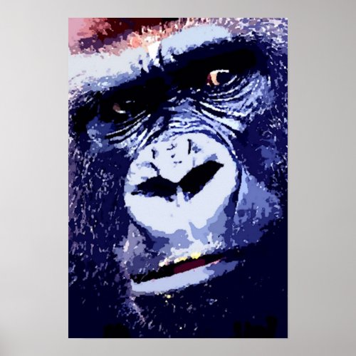 Gorilla Pop Art Poster Print