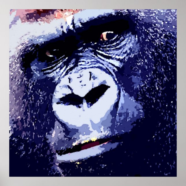 Gorilla Pop Art Poster Print (Front)