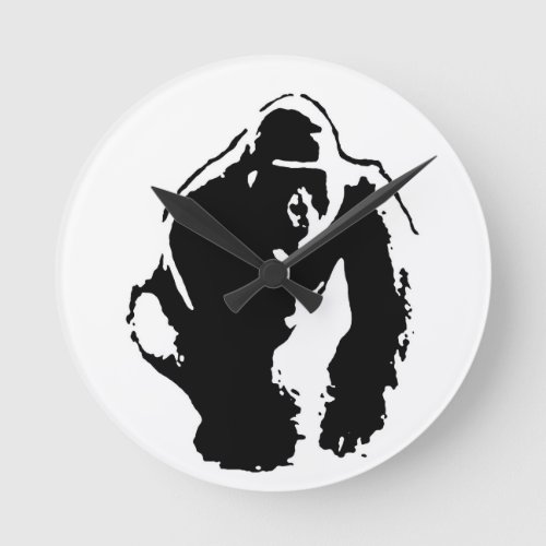 Gorilla Pop Art Round Clock