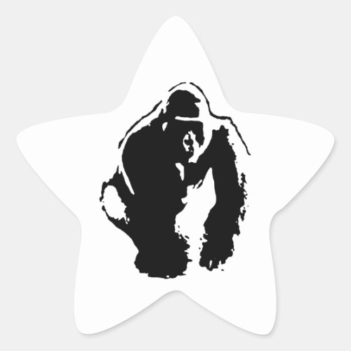Gorilla Pop Art Star Sticker