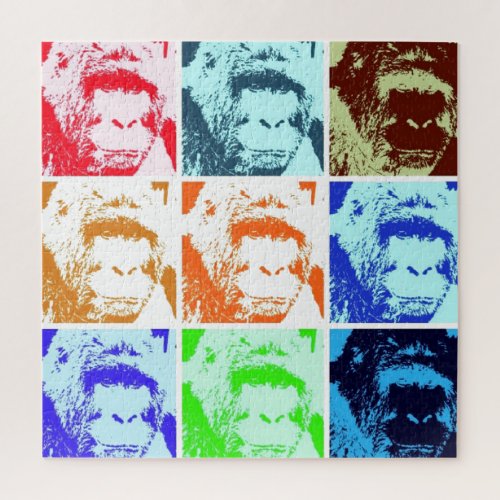 Gorilla Pop Art _ Wild Animals Artworks Jigsaw Puzzle