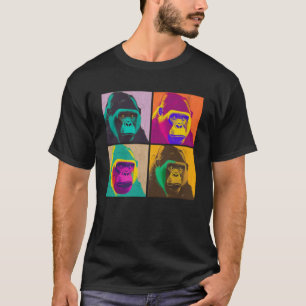 Gorilla Pop Illustration Colorful Animal Women T-Shirt