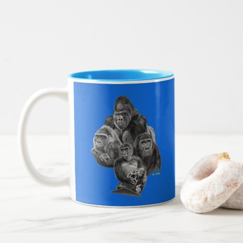 Gorilla Portrait Mug BLUE