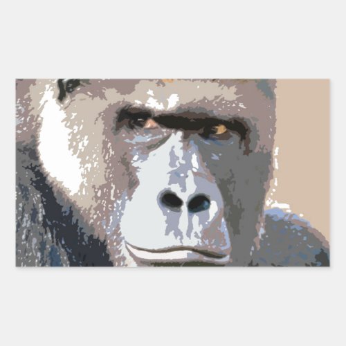 Gorilla Portrait Rectangular Sticker