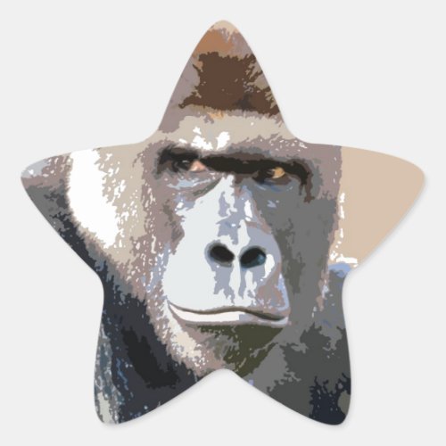 Gorilla Portrait Star Sticker
