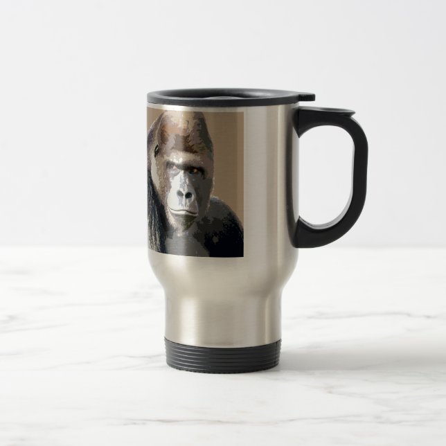 Gorilla Portrait Travel Mug (Right)