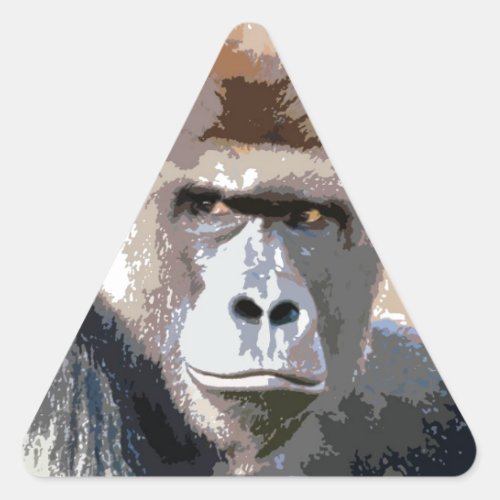 Gorilla Portrait Triangle Sticker