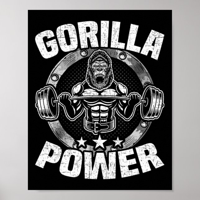 Gorilla Power Bodybuilding Weightlifting Workout  Poster (Front)