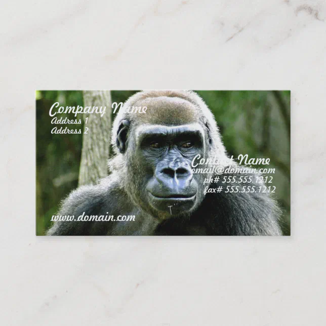 Gorilla Profile Business Card | Zazzle