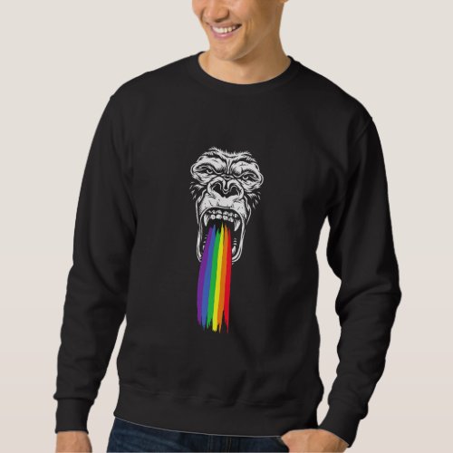 Gorilla Rainbow Hipster Hippies LGBT Free Spirit F Sweatshirt