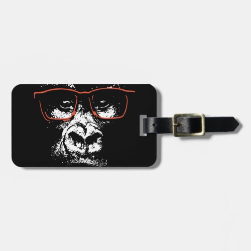 Gorilla Red Glasses Luggage Tag