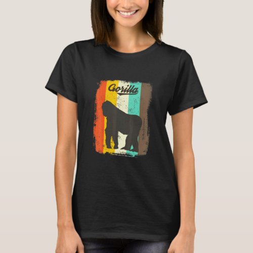 Gorilla Retro 70s Vintage Cute Animal  T_Shirt