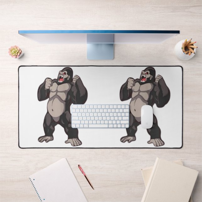 Gorilla Roaring Ape Monkey Desk Mat (Office 1)