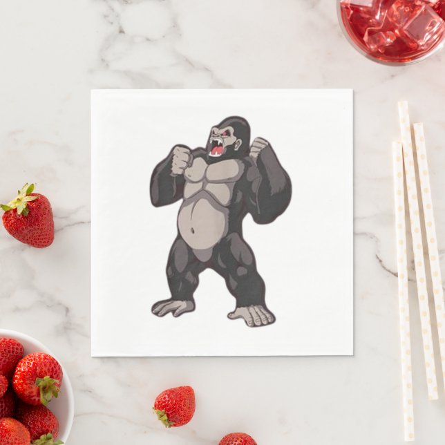 Gorilla Roaring Ape Monkey Napkins (Insitu)