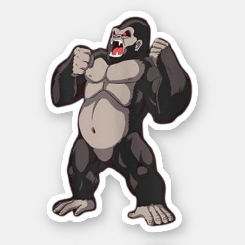 Gorilla Roaring Ape Monkey Sticker