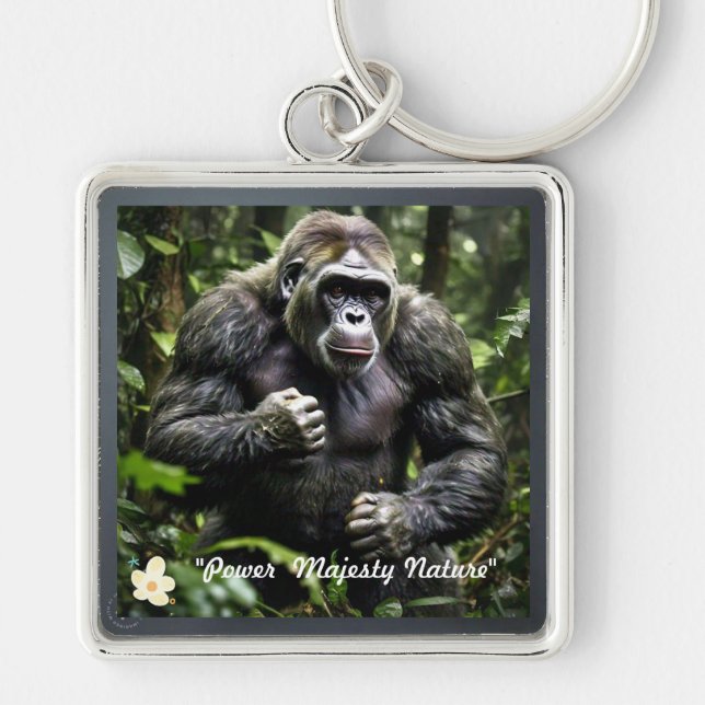 "Gorilla’s Commanding Presence" Keychain (Front)