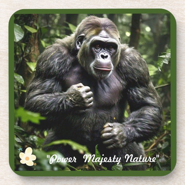 "Gorilla’s Forest Majesty" Beverage Coaster (Front)