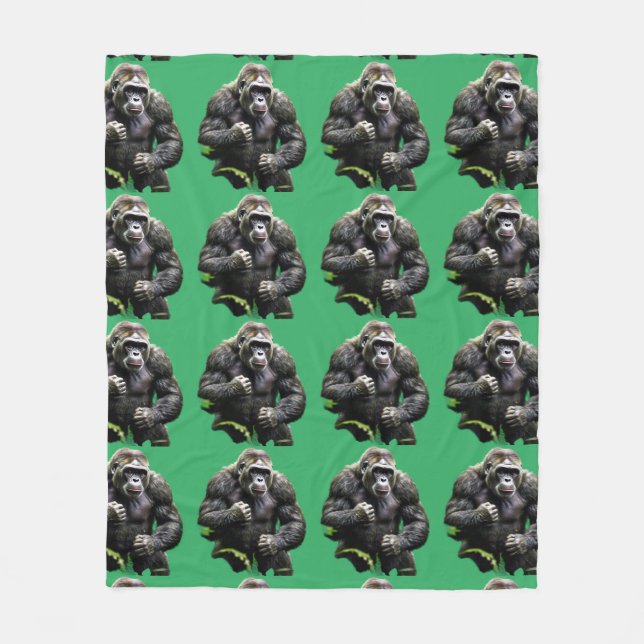 "Gorilla’s Grand Display" Fleece Blanket (Front)