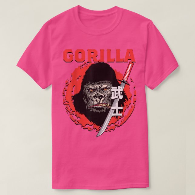 Gorilla Samurai Japanese  (2) T-Shirt (Design Front)