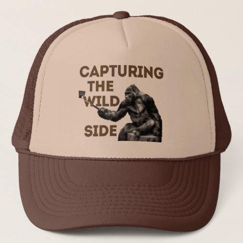 Gorilla Selfie Capturing the Wild Side Trucker Hat