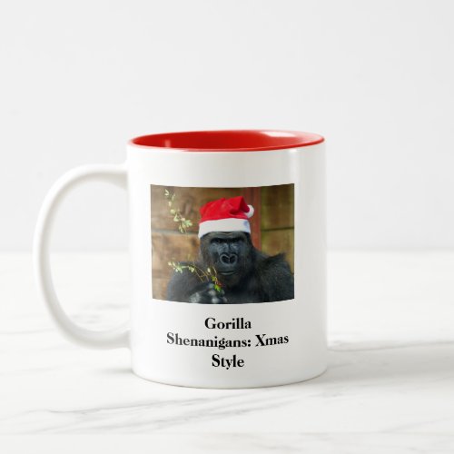 Gorilla Shenanigans Xmas Style Two_Tone Coffee Mug