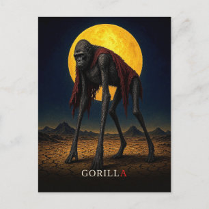 Gorilla Short Cape gothic Surreal Postcard