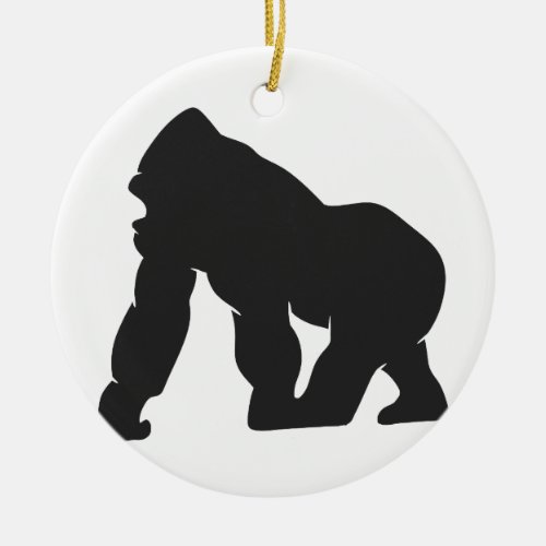 Gorilla silhouette ceramic ornament