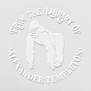 Gorilla Silhouette “From the Library of” Book Name Embosser