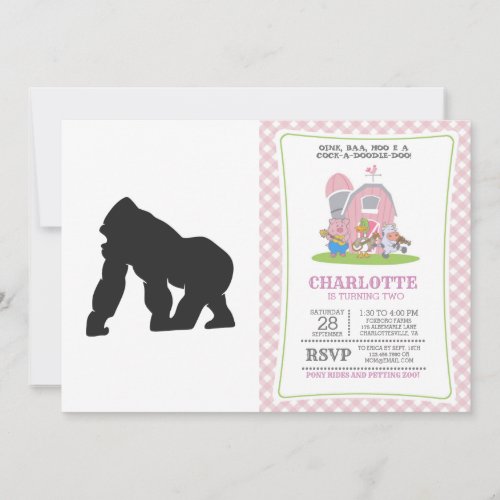 Gorilla silhouette invitation