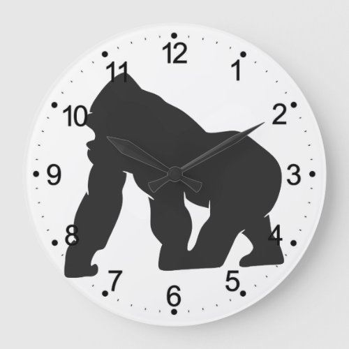 Gorilla silhouette large clock