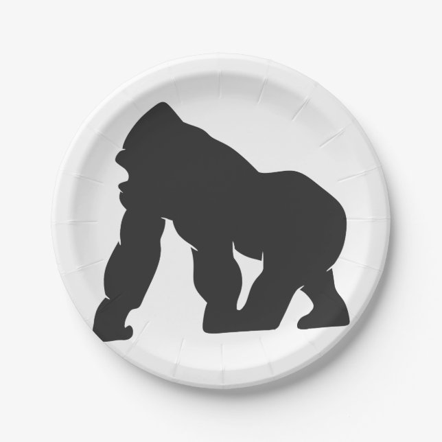 Gorilla silhouette paper plates (Front)