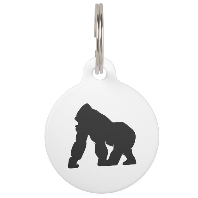Gorilla silhouette pet ID tag (Front)