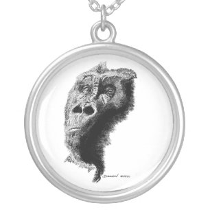 Gorilla Silver Plated Necklace