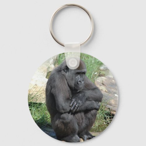 Gorilla Sitting Keychain