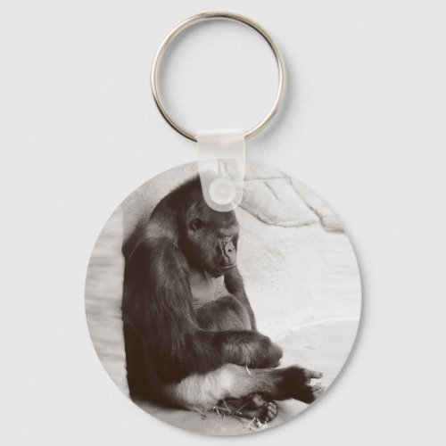 Gorilla Sleeping Photo Keychain