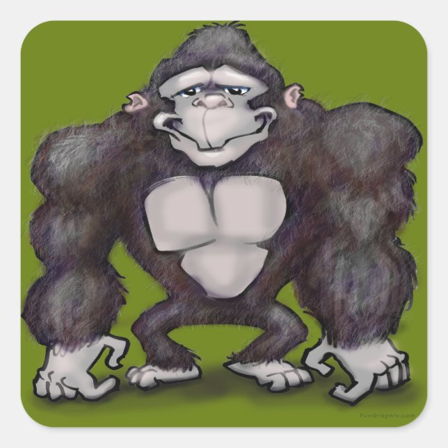 Gorilla Square Sticker (Front)