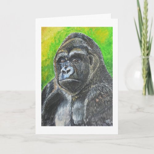 Gorilla study Birthday Card