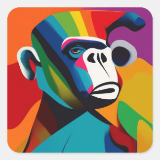 gorilla style square sticker