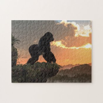 Gorilla Sunset Jigsaw Puzzle by ArtOfDanielEskridge at Zazzle