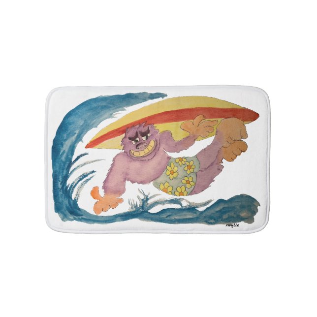 Gorilla Surfer Bath Mat (Front)