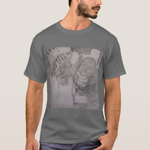 gorilla taking his crown off to a city T_Shirt